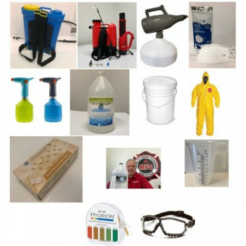 Silver Package - Virus Disinfecting Tools & Chemicals (MFS Electrostatic Backpack Sprayer / M)
