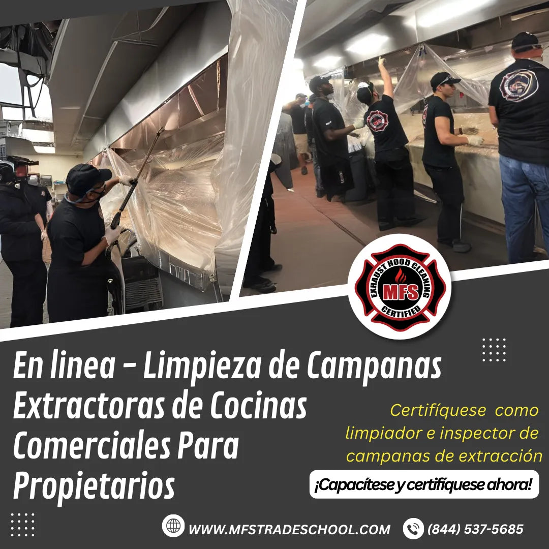 En línea - Limpieza de Campanas Extractoras de Cocinas Comerciales Para Propietarios con Coaching Empresarial