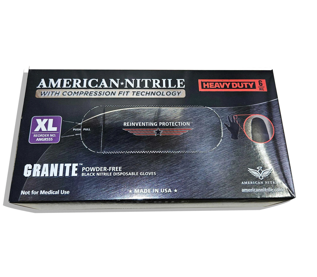 Nitrile Gloves – Black, 6 mil, X-Large or XX-Large