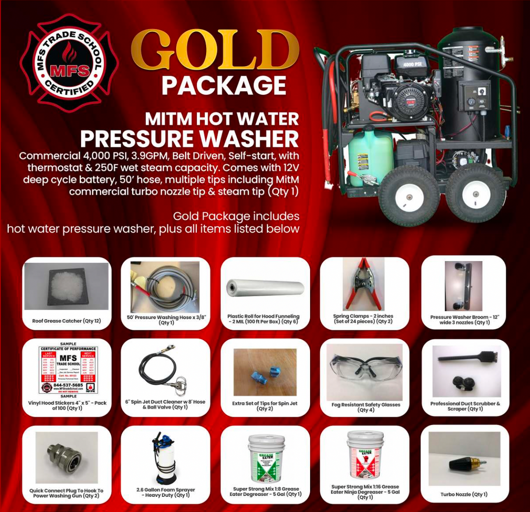 Gold Equipment Package (Kitchen Exhaust Hood Cleaning) – All Major Equipment Needed To Start Your Business