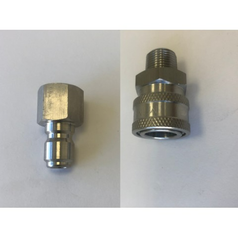 Stainless Steel Quick Connect Socket and Plug Set (3/8 MALE)
